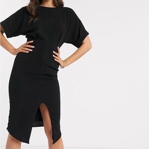 ASOS Black Wiggle Midi Dress